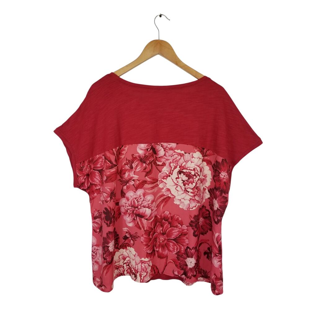 DG2 by Diane Gilman Lot of 2 Floral Cotton Modal Blouse T-Shirt Women's Size 1X - Picture 3 of 13